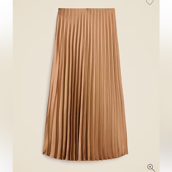 J crew NEW Gwyneth pleated slip skirt camel size Small $128 Lagenlook midi - Picture 6 of 13